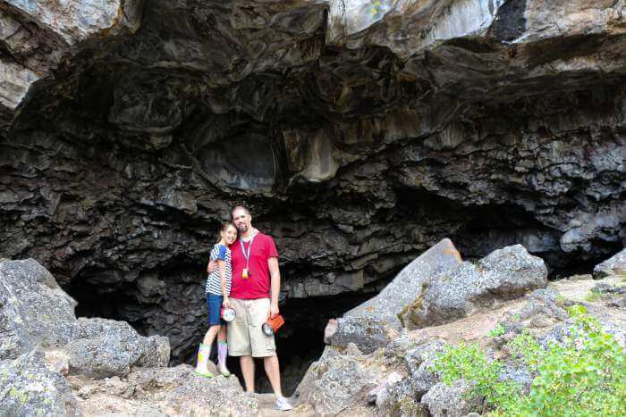 Abbie and Ry at the Lava Beds in northern California